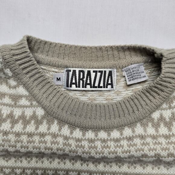 Vintage Tarazzia Sweater Medium Fair Isle Knit Pullover Crewneck Winter - Picture 2 of 10